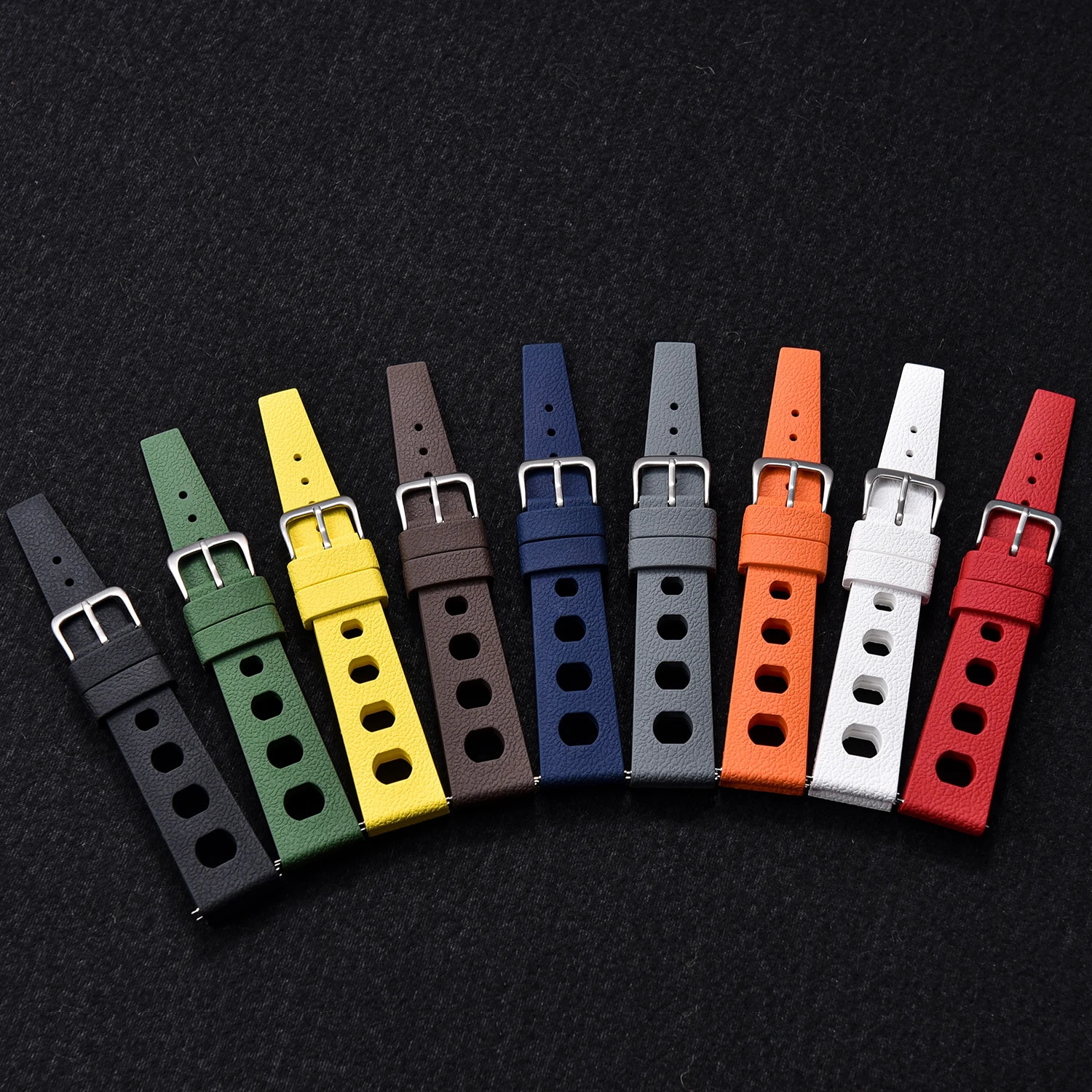 n Fluororubber FKM Watch Strap 20mm 22mm Tropic Strap Quick Release Watch Band For Traditional Diving Watch Accessories 241230