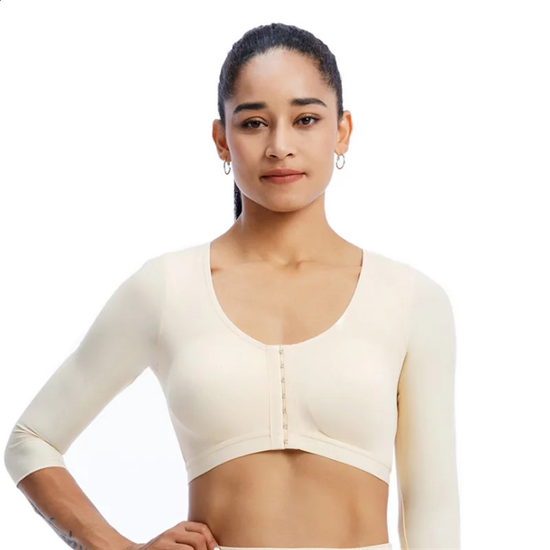 Arm Shaper Women Post Surgery Push Up Bra Compression Sleeves Slimming Front Closure Hooks Brassiere Seamless Shapewear Crop Top 241231
