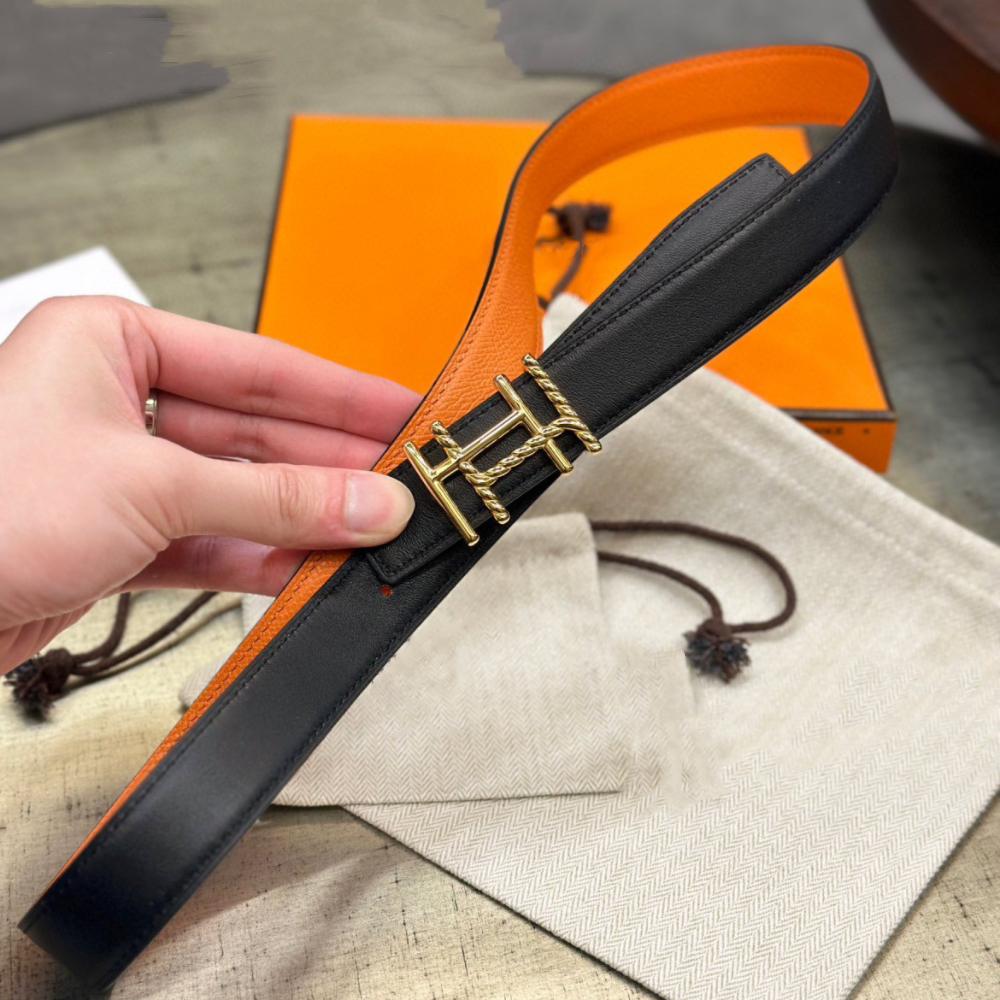 Womens Belt Designer Thin Belt Luxurys Genuine Leather belt 2.4cm Width Fashion Silver Gold Buckle Waistband Cintura Ceintures with box Orange Gray white black belt