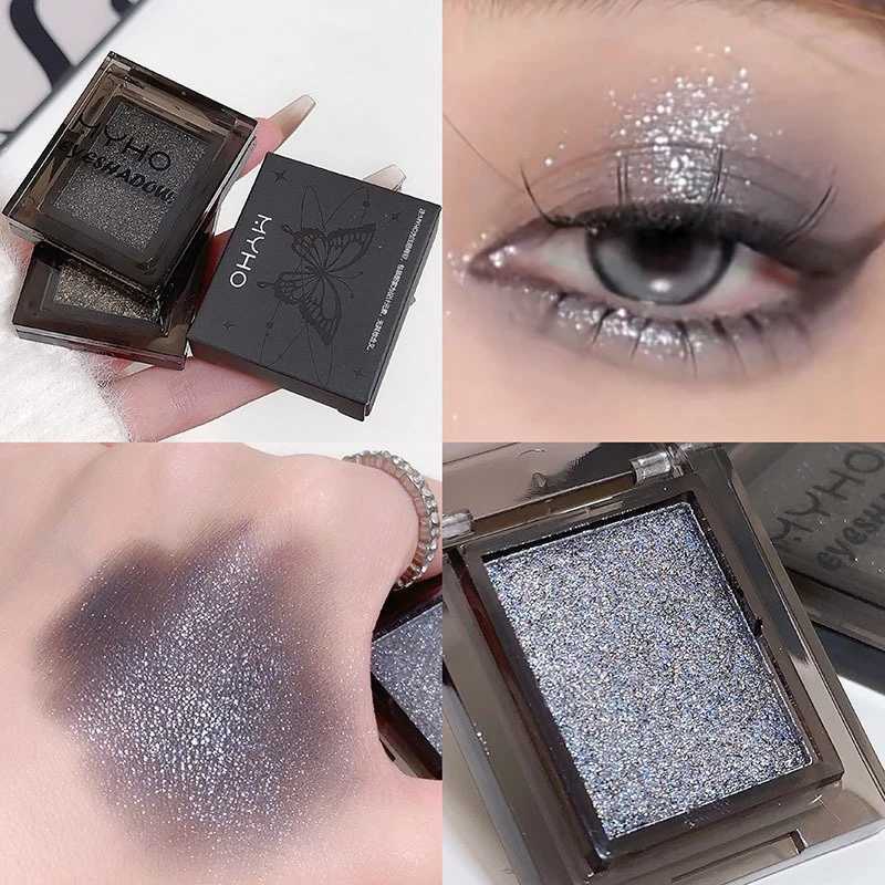 Monochrome smoked eye shadow palette matte pearlescent black pink eye shadow durable scrub potato eye shadow powder W241230