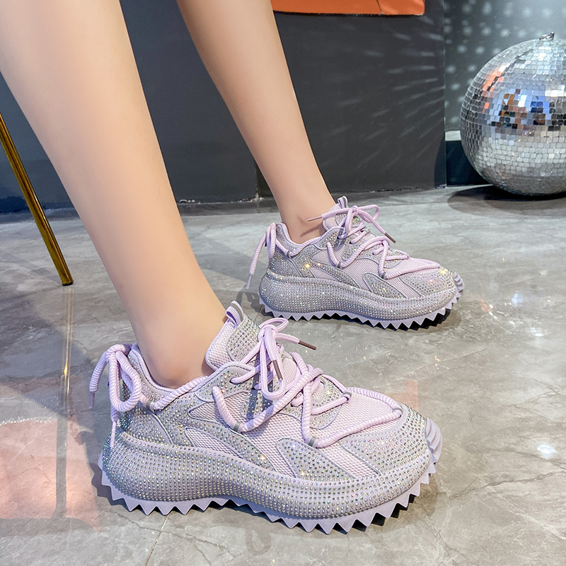 Full Diamond Running Shoes Thick soled Breathable Sports Water Diamond Casual Versatile Women's Shoes Sports Shoes Luxury casual shoes Designer s