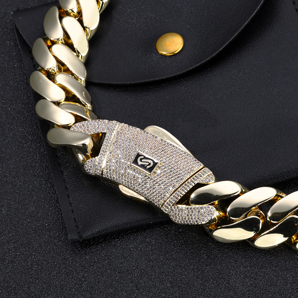 10mm-22mm Custom Hip Hop Shiny Miami Cuban Chain Stainless Steel High Polished Men Jewelry