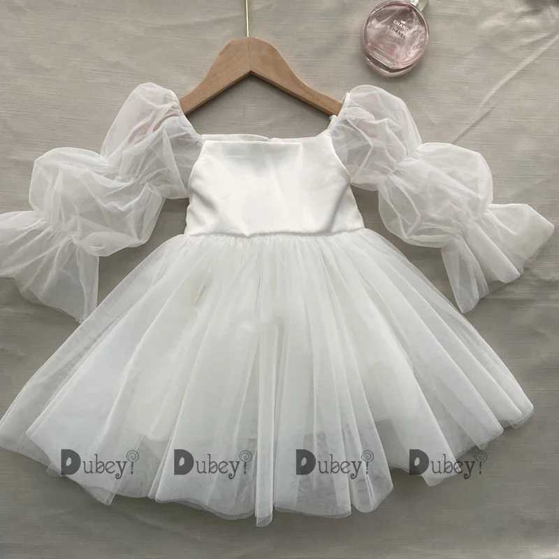 Newly born baby girl Par dress toddler girl chiffon wedding birthday baptism ceremony dress elegant princess dress W241231