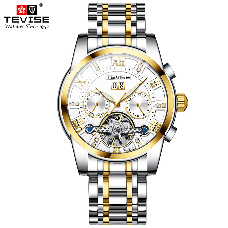TEVISE Automatic Mechanical Watchs Mens Watch Fashionable Mechanical Watch with Multiple Functions and Waterproof T017