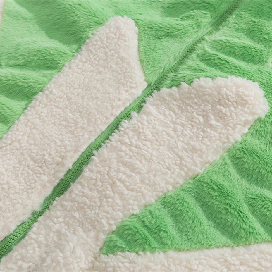 Winter Plush Parkas Jackets Hip Hop Vintage Color Block Fluffy Fuzzy Fleece Lambswool Coats Men Streetwear Warm Padded Jackets 241225