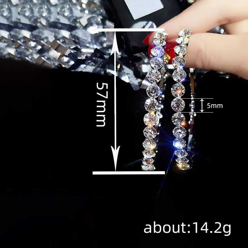 2025 Hip Hop Women Fashion Clip Earrings Vintage Jewelry 18K White Gold Fill Round Cut 5A Zircon CZ Diamond Exaggerate Banquet Party Women Big Earring