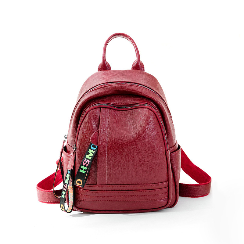 Shoulder 2022 new Korean version trendy versatile fashion cowhide women's casual travel bag soft leather backpack