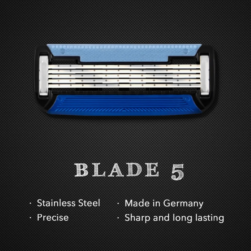 Qshave Black Spider Manual Man Shave Razor with Trimmer 1 Handle 1pc X6 Blade 1pc X5 Blade 241230
