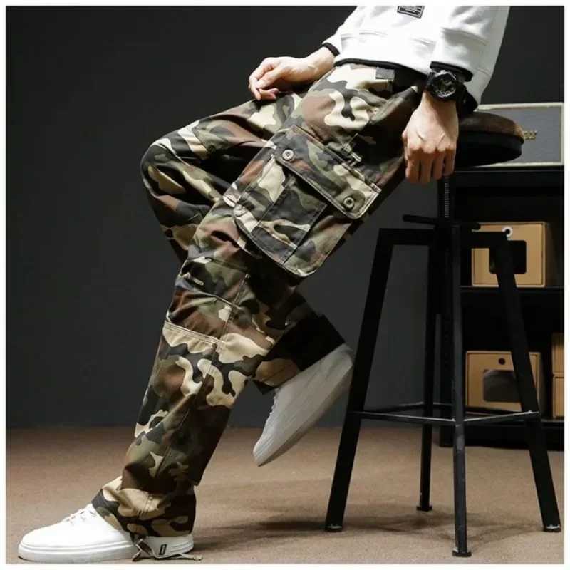 Trousers Mens Camo Casual Korean Cotton Designer Loose Camo Product Pants Mens Cheap Techwear Fashion Street Emo W241231