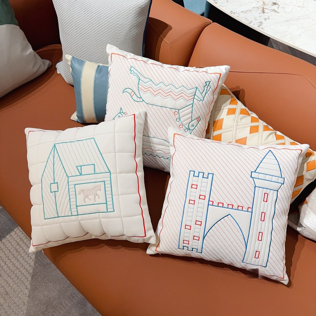 Cartoon pillow case European and American cotton applied-cloth quilted home sofa cushion office car pillow