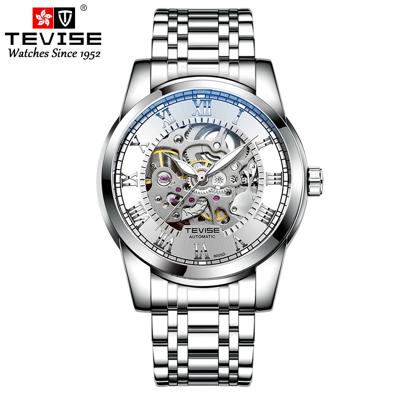 TEVISE Mechanical Watchs Men simple and business style watch with luminous waterproof functions T019 T9005D