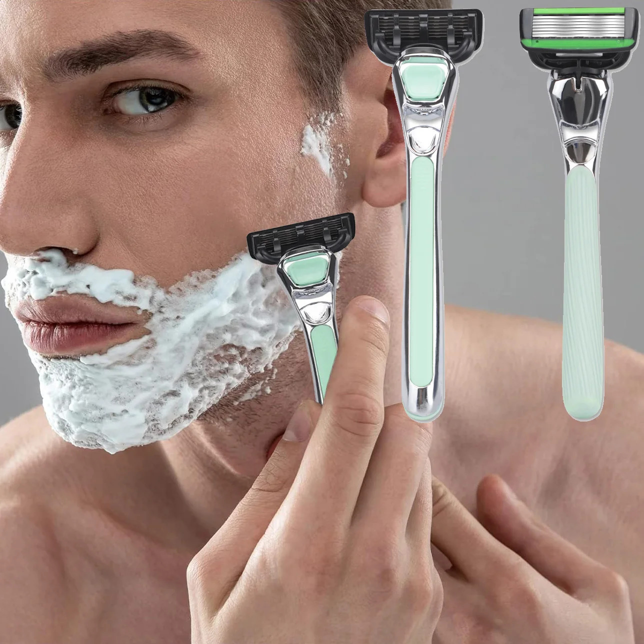 Safety 7-Layer Shaver Set Blade Manual Razor with Replaceable Blades Shaver Resistant Water Wash Shaver Manual Razor 241230