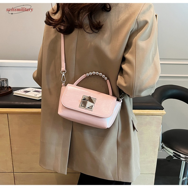 Beading PU Square Hand Fashion Hasp High Quality Compact Versatile Shoulder Bags for Women 2025 Designer Style #36 swissmilitary