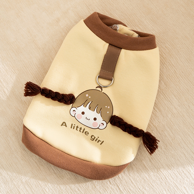 Autumn and winter new cartoon traction two fEEt hoodie dog clothes cat warm clothing pet clothing HS51