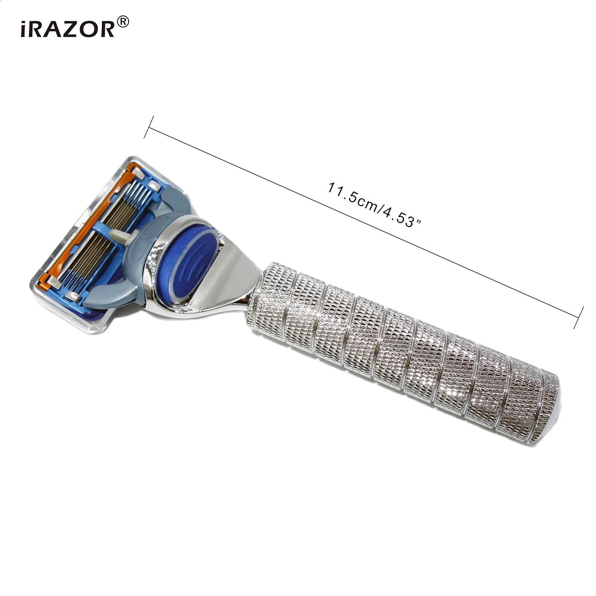 iRAZOR Classic F5 5-Edges Fusion Razor Kit Wet Manual Shaver Barber Grooming Tool for Men with Stainless Steel Stand Holder 241230