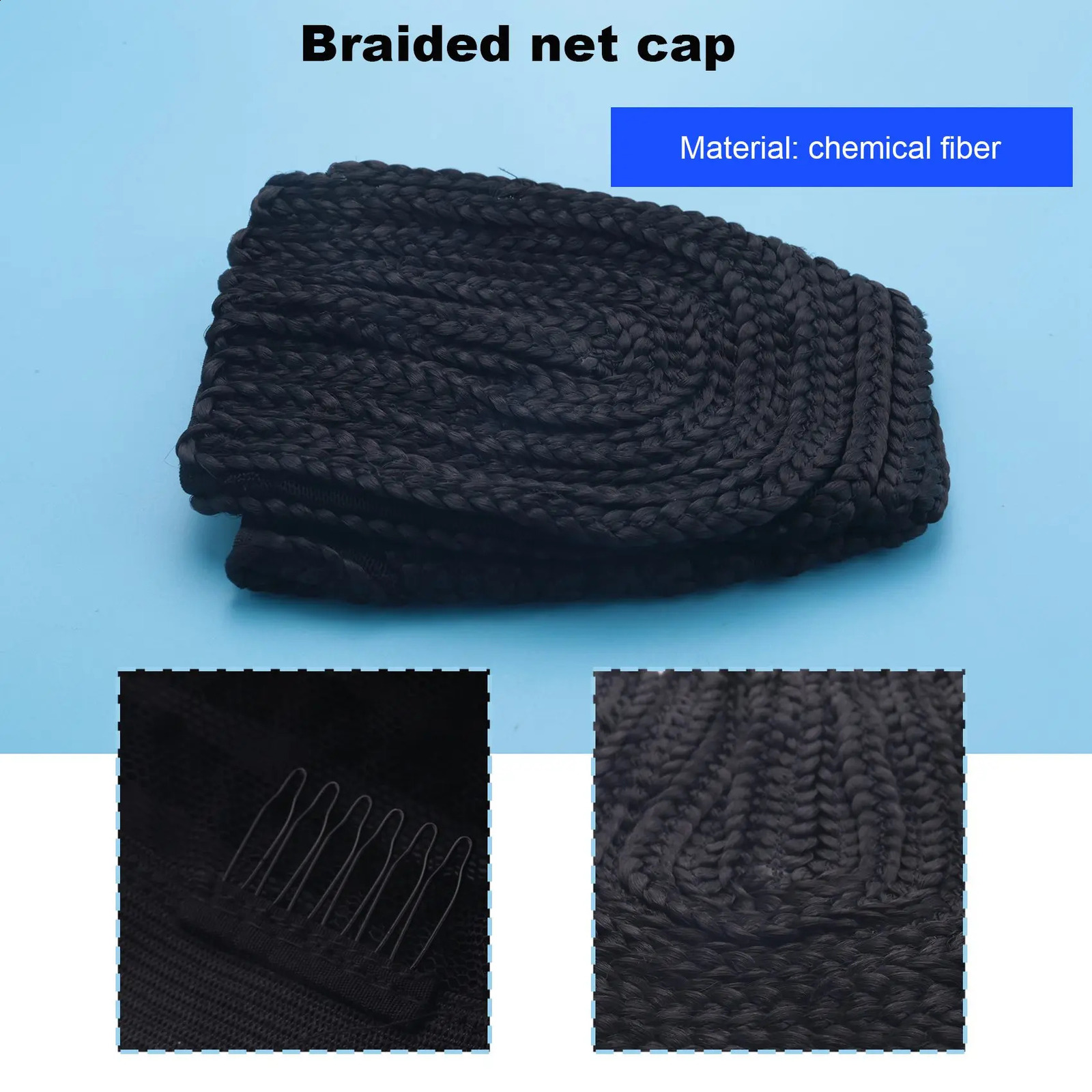 Super Elastic Cornrow Cap for Weave Crochet Braid Wig Caps for Making Wigs Top Quality Weaving Braid Cap Wig Net Black Color 1Pc 241230