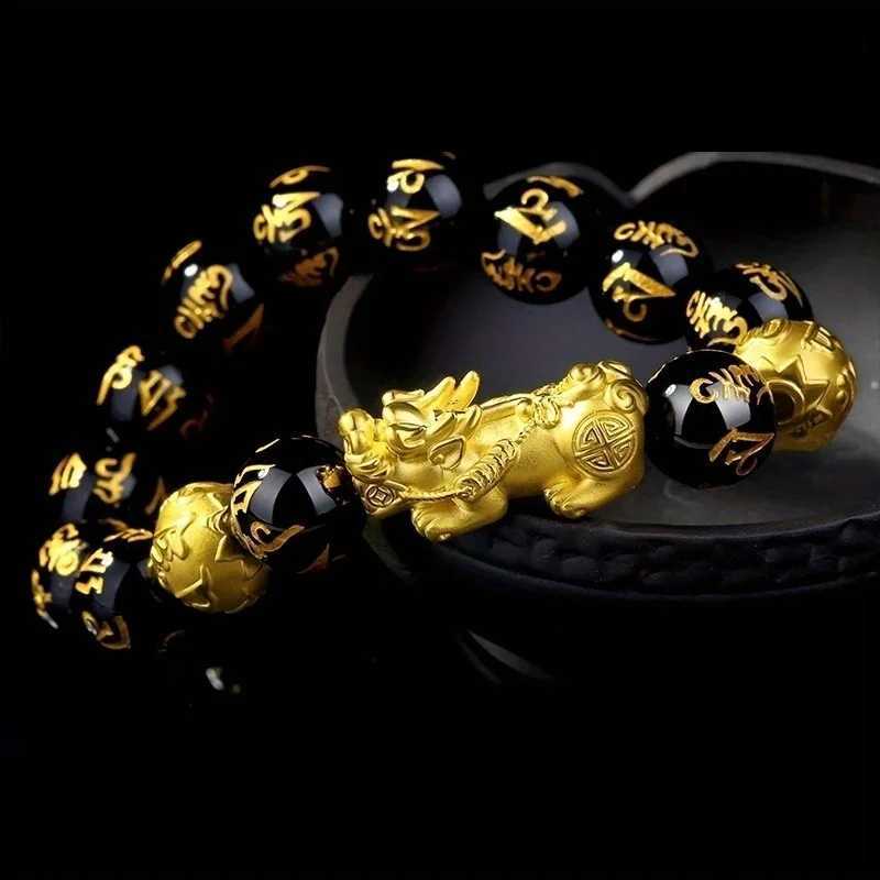 1 Obsidian Bead Bracelet Pixiu Bracelet Black Wealth Bracelet Womens Lucky Bracelet W241231