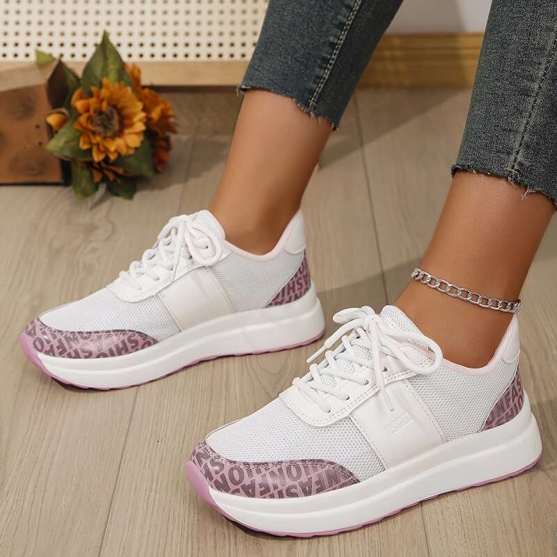 2024 NewWomens Wedge Sneakers Style Lace-up Breathable and Comfortable Running Shoes Casual Thick-soled W omens Vulcanized