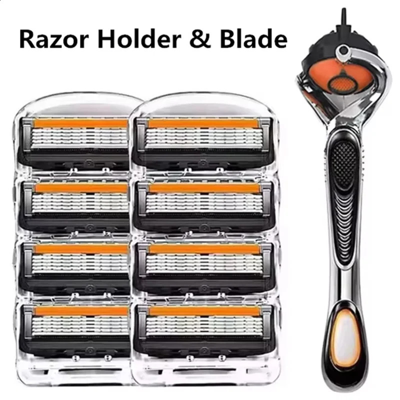 Shaving Razor Shaver Five Layer Blade Manual Razor Blade Mens Face Razor Vintage Beard Blade 4/8 Blade Razor Holder Sets 241230