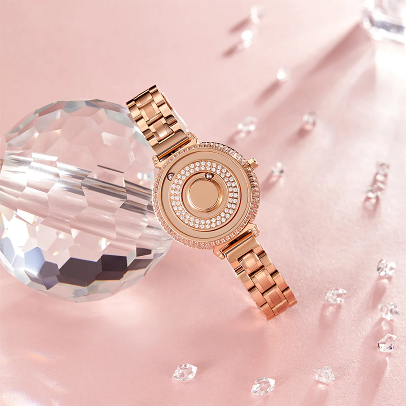 EUTOUR Magnetic Womens Diamond Watch Fashion Waterproof Quartz Steel Strap Casual Business Girls 241225