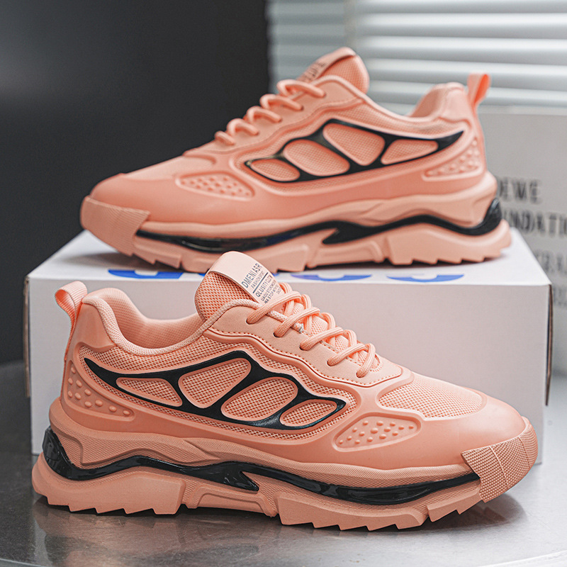 Men Sports Thick Sole New Fashion Chunky Shoes Running Outdoor Breathable Sneakers Triple Black White Orange fashion