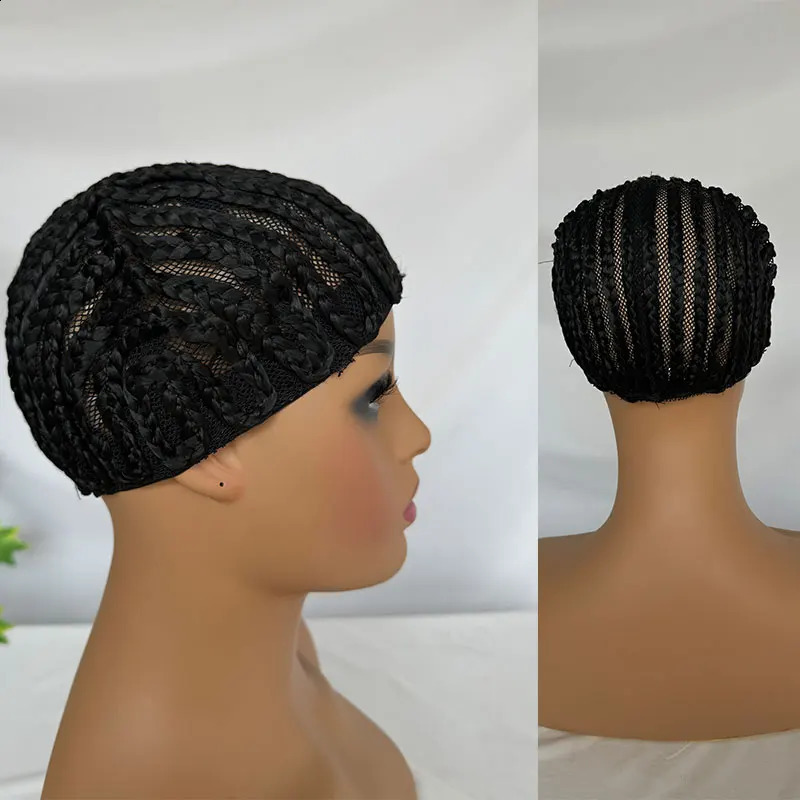 Braided Cap Crochet Wig Cap in Cornrow Sew Hair for Making Synthetic Wig or Weave Easier Sew In Crochet Braided Wig Caps 1pcs 241230