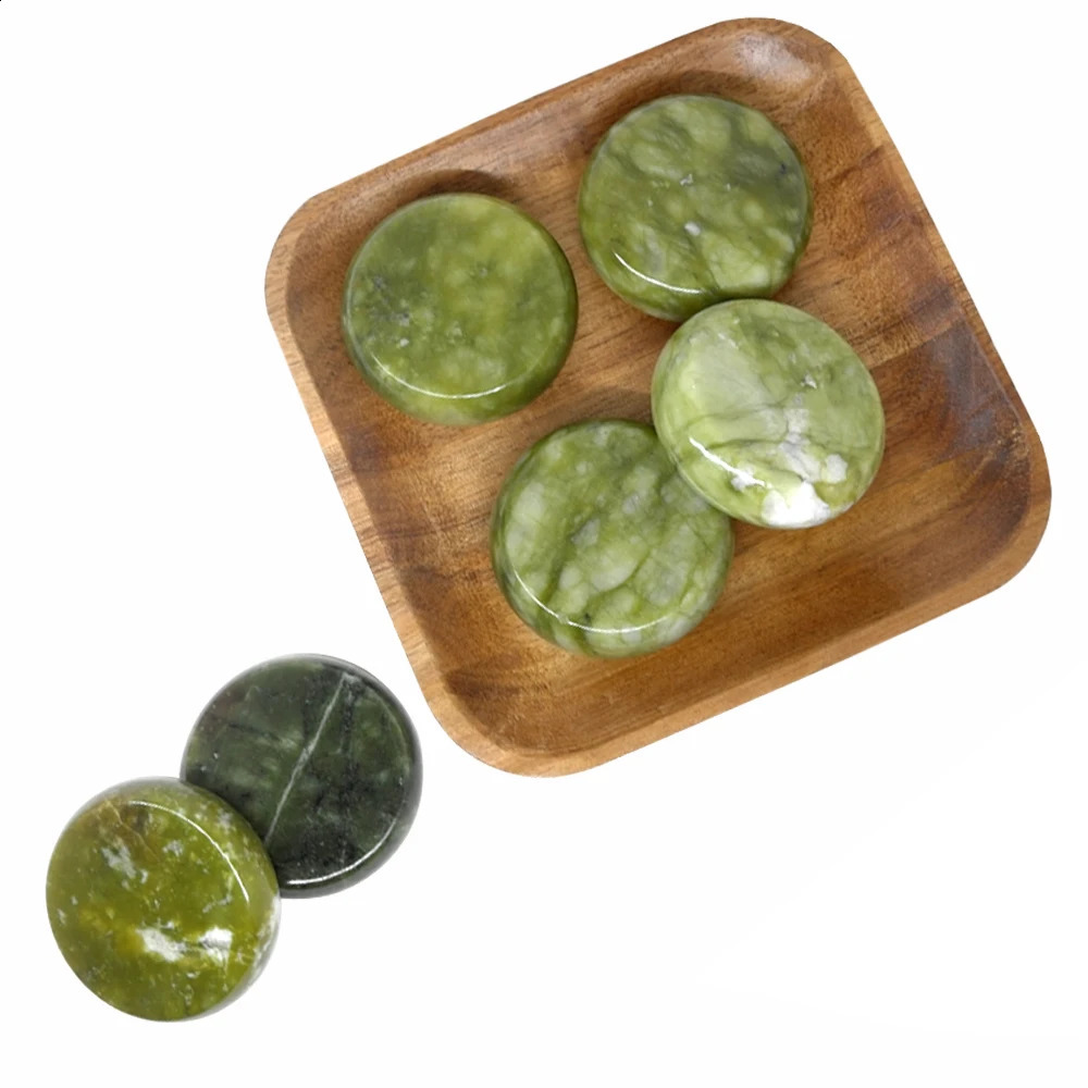 6x6cm Spa Stone Beauty Stones Massage Green stone Natural Stone Relieve Stress RELAX jade massage set toe massage 241230