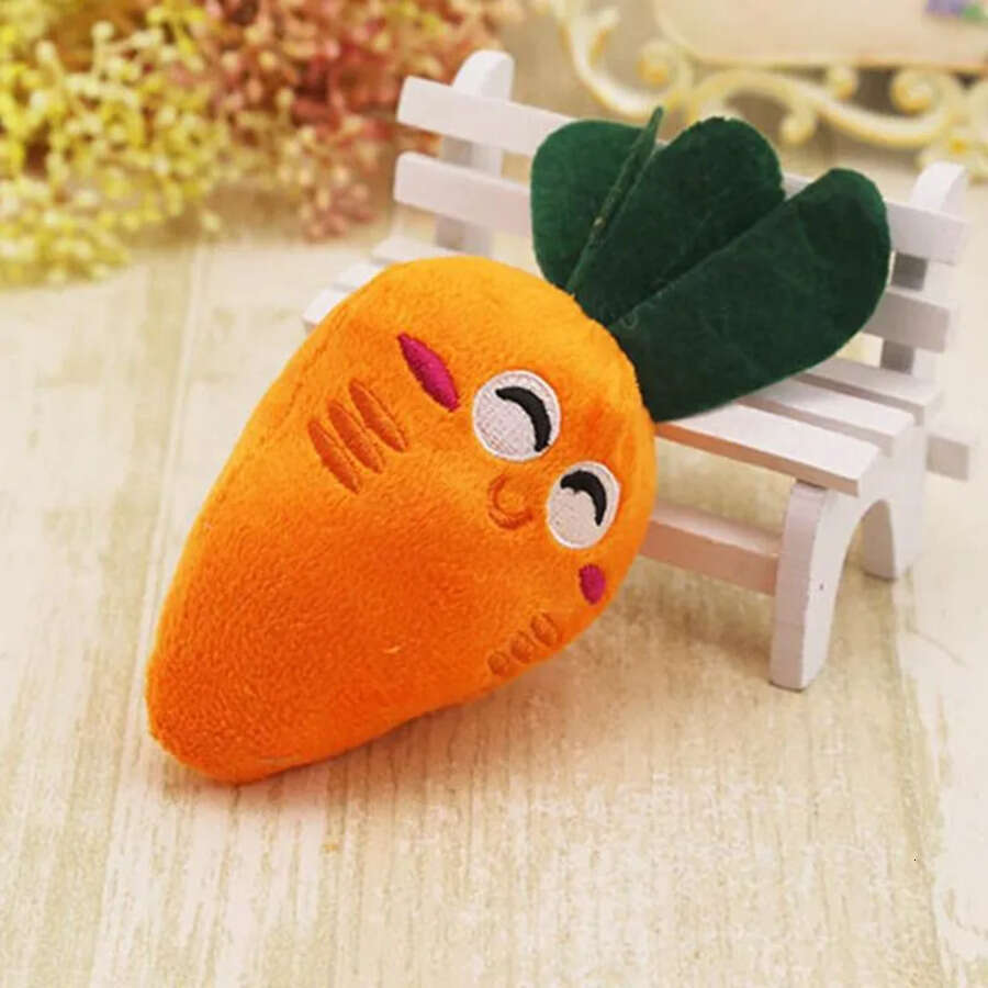 Vegetables Shape Toy Pet Puppy Dog Carrot Plush Chew Squeaker Toys S