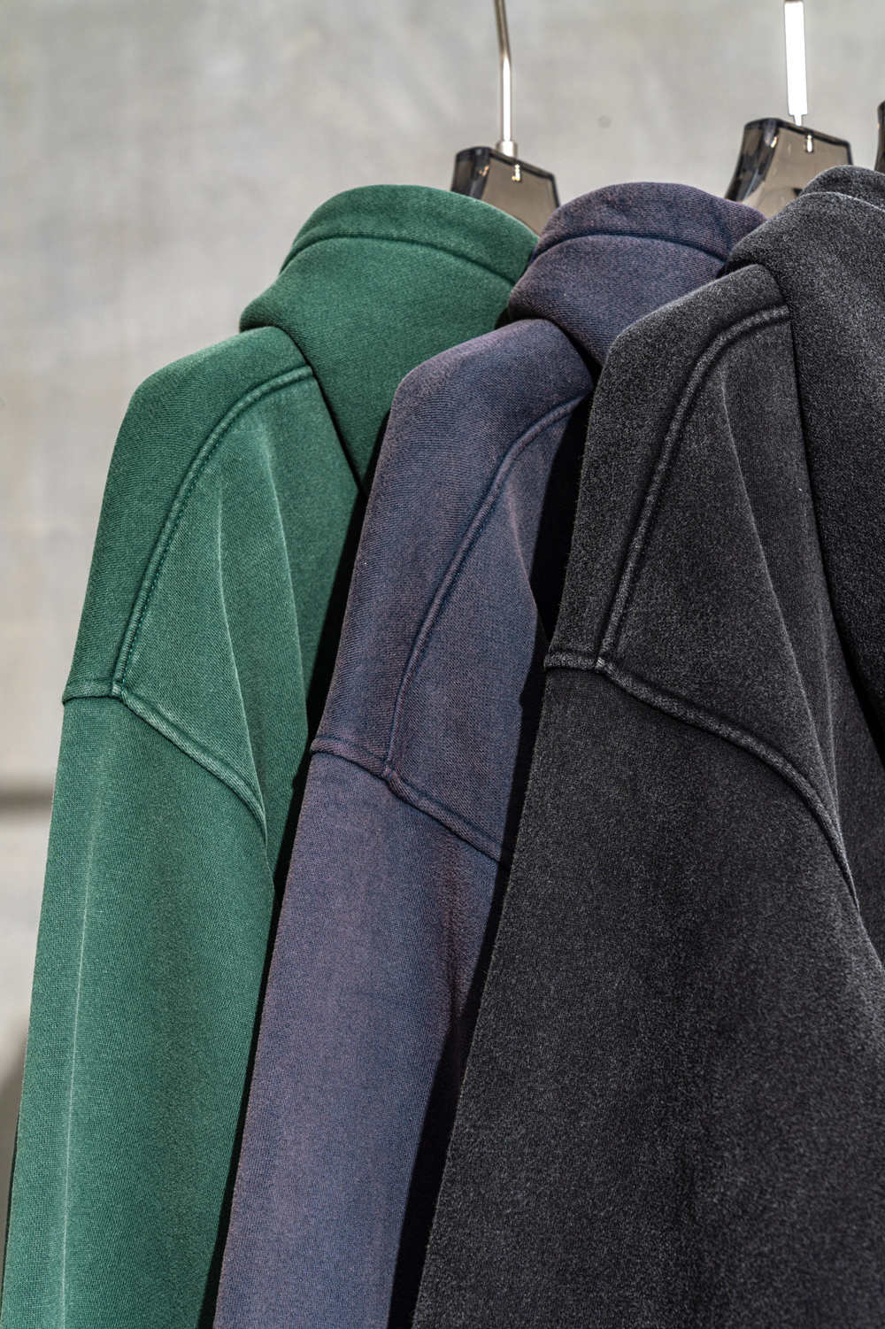 Vintage Washed Green Hoodie Fleece Men Women Hooded