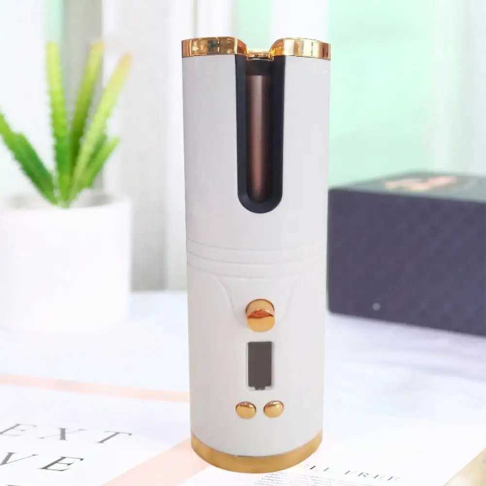 1 set of cordless curling device with LCD screen for quick heating and ABS wireless automatic curling tool W241231