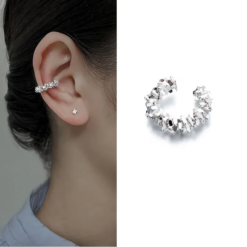 1 Pcs Irregular Star Clip Earrings For Women Fashion Simple No Piercing Ear Cuff Jewelry Gift 241225