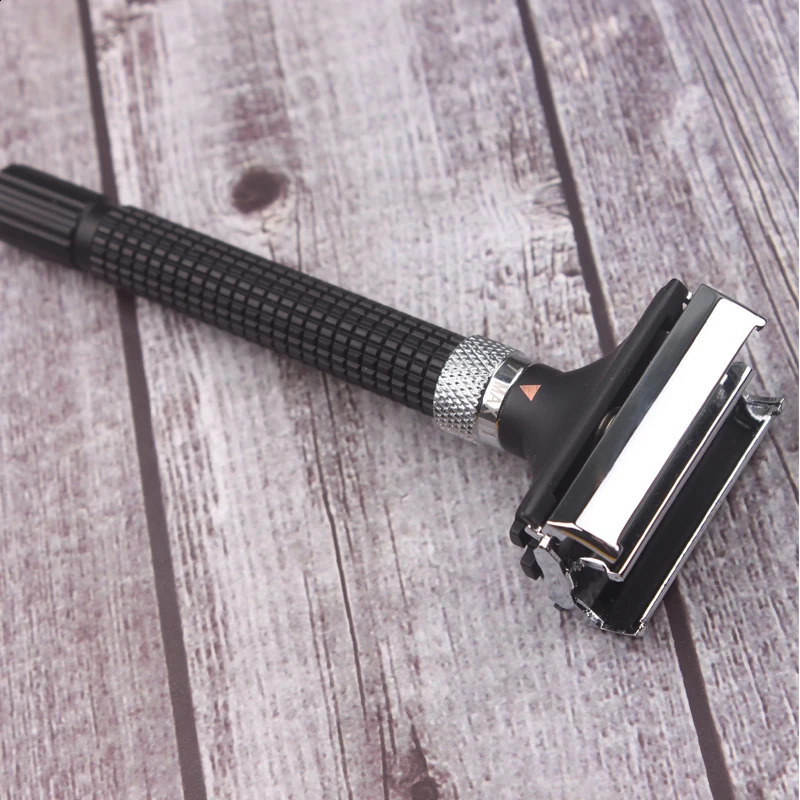 Men Shaving Adjustable No Battery Manual Razor Double Edge Safety Razors Butterfly Open Brass Long Handle Metal Shaver 241230