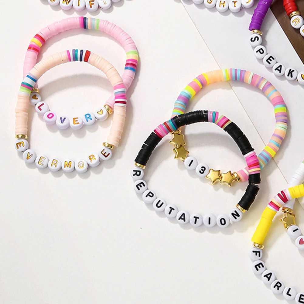 11/14 colorful friendship bracelets suitable for fans adjustable album inspiration bracelets elastic bead bracelets W241231
