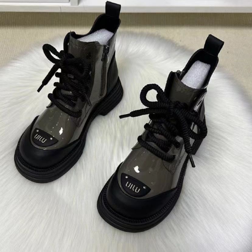 designer boot for women Winter sheos Round Toe Lace-up Short Platform Knight Boots Womens Shoes