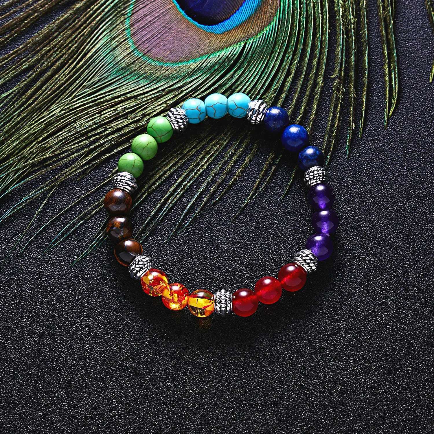 7 Chakra Spiritual Energy Constant Stone Bracelet for Men Yoga Metion Jewelry Handmade Women Natural Crystal Bead Bracelet W241231