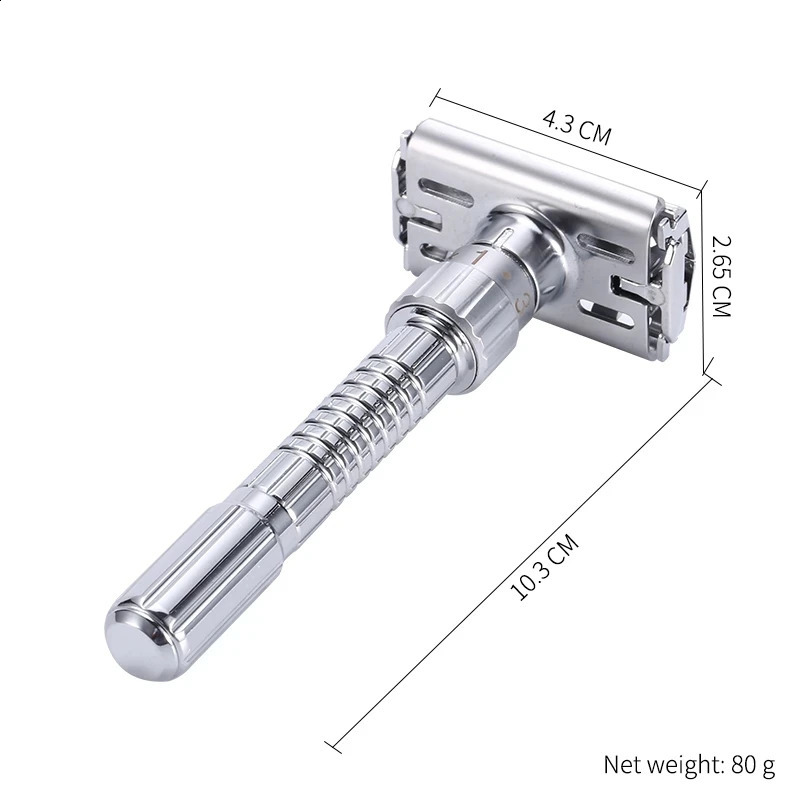 Double Edge Safety Razor Adjustable Classic Mens Shaving Mild to Aggressive Hair Removal Manual Shaver it with 5 Blades 241230