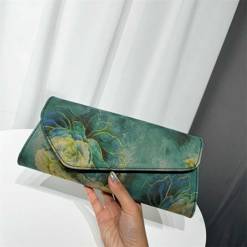 wallet printed handbag for dinner, paired with antique qipao party bag Xiangyunsha women's bag 241215