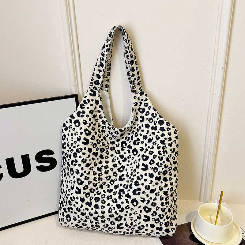 New polka dot leopard print canvas 2024 print fashion trend fashionable and stylish large capacity underarm single shoulder women's bag