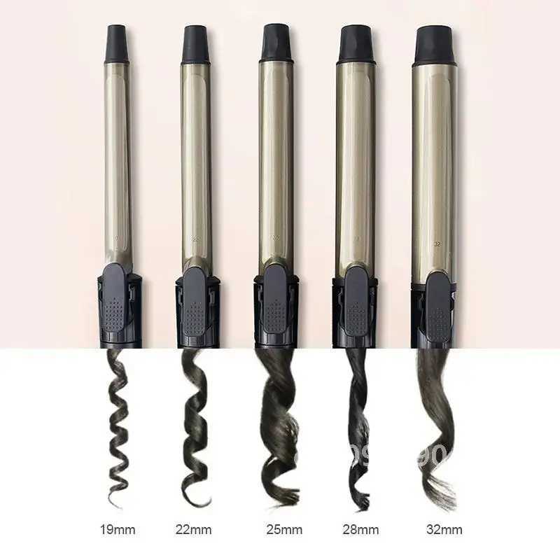 Pro New Cone Gold Ceramic Coated Plate Curling Iron Electric Styling Machine Hair Curler Wand Tool Waver Magic Curler W241231