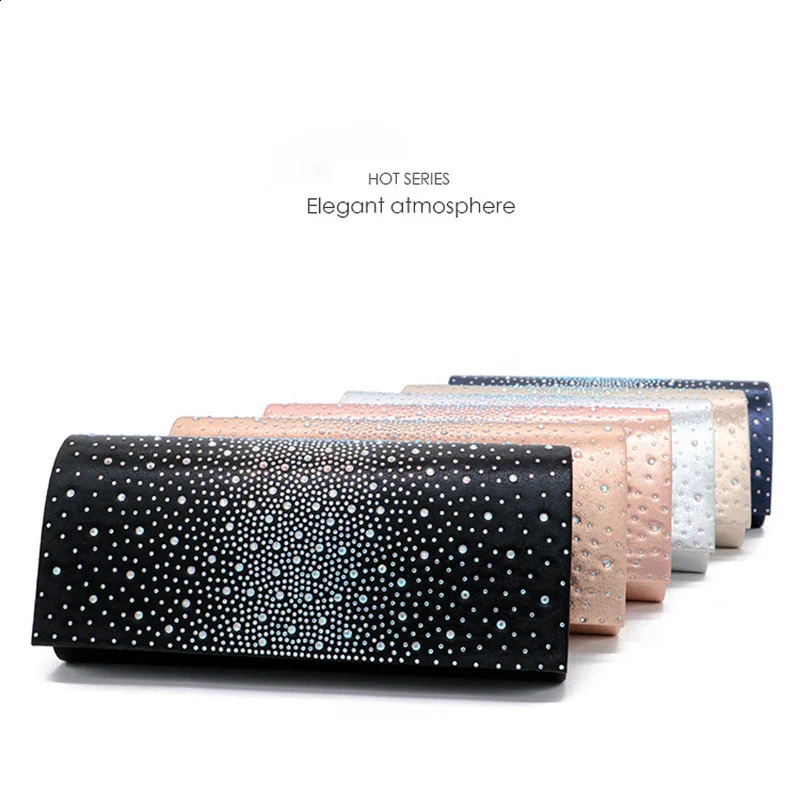 Style Ladies Evening Bag PU Leather With Rhinestones Celebrity Bag Bride Wedding Dress Fashion Party Women Clutch 241231