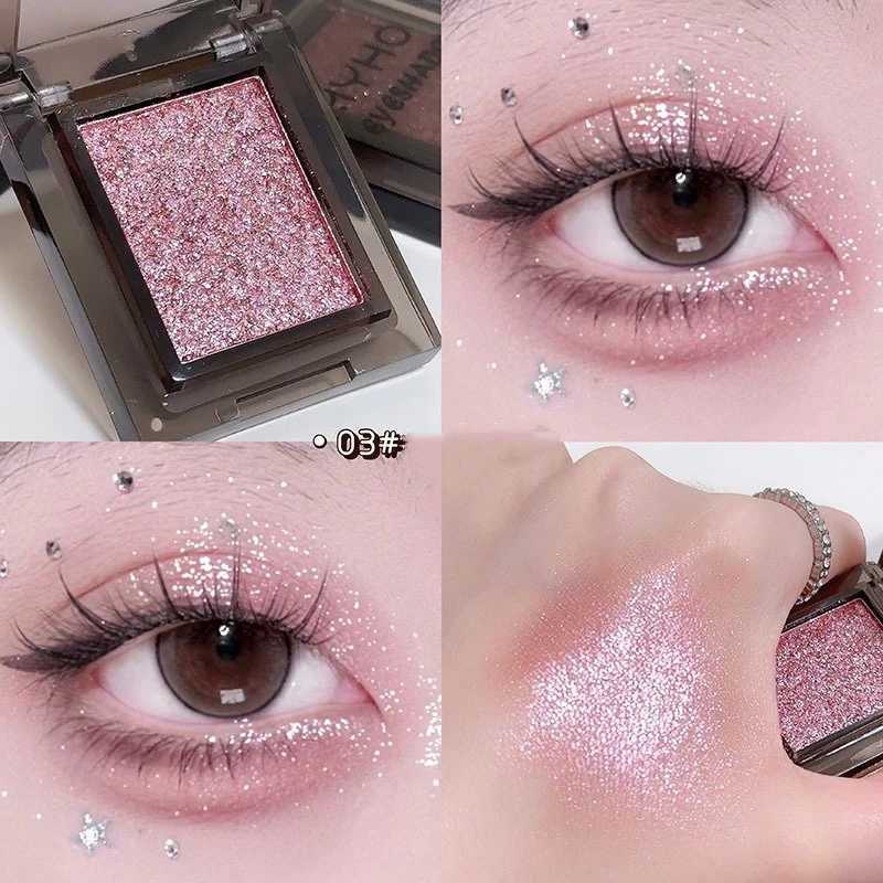 Monochrome smoked eye shadow palette matte pearlescent black pink eye shadow durable scrub potato eye shadow powder W241230
