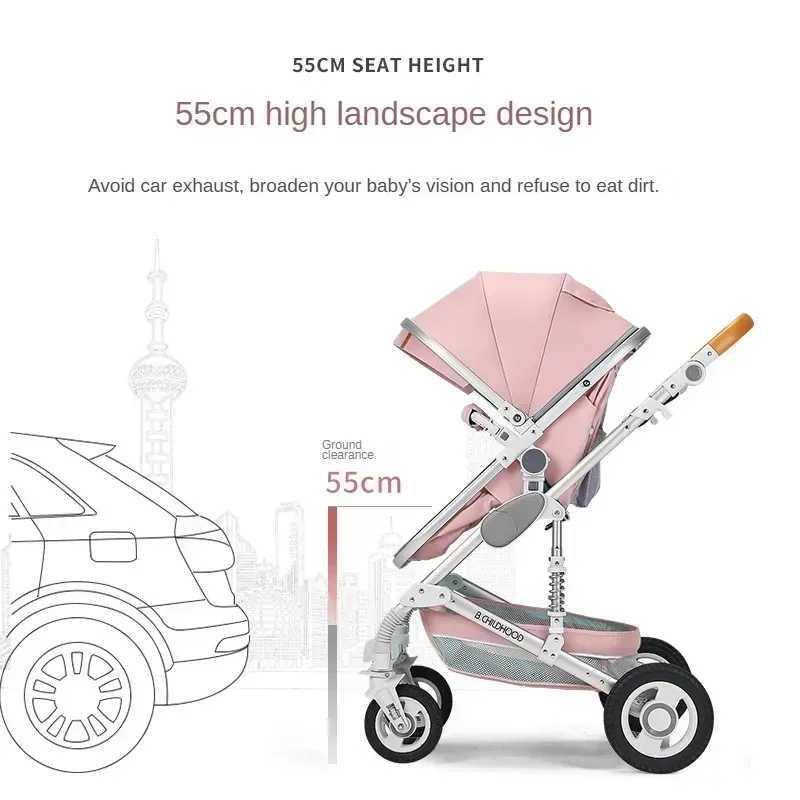 Baby stroller 3 in 1 stroller folding two-sided child four seasons kinderwagen baby carriage high landscape Newborn TravellingXJ241231