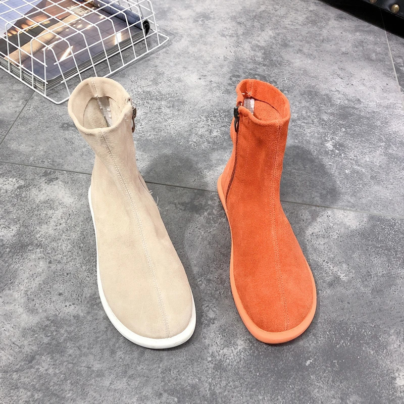 Maggies Walker Women Fashion Genuine Leather Winter Mid-calf Boots Women side-Zipper Candy-colored Boots Size 35-40 241231