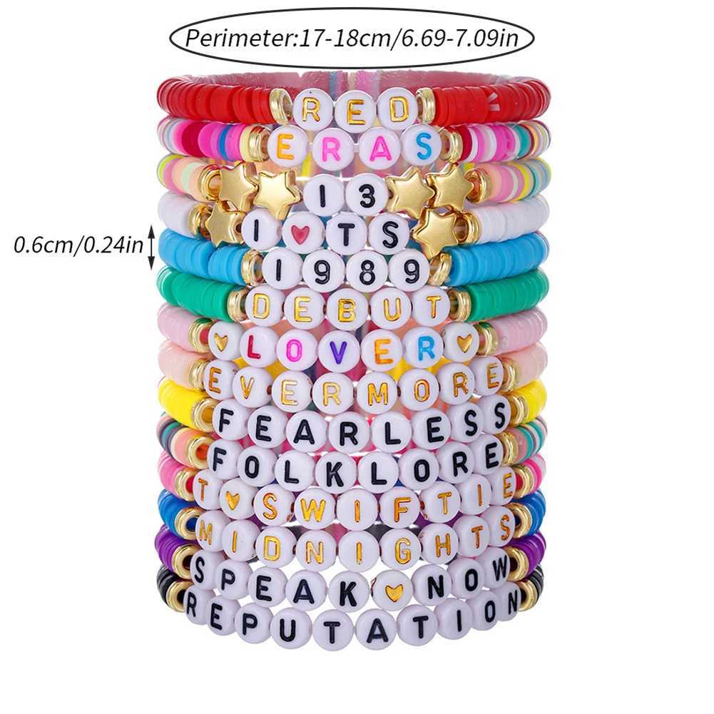 11/14 colorful friendship bracelets suitable for fans adjustable album inspiration bracelets elastic bead bracelets W241231