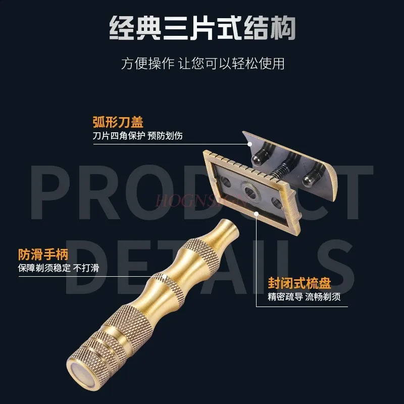 Adjustable Double Edge Safety Shaver Alloy Silver Long Handle Razors Vintage Style Manual Shaving for Men 241230