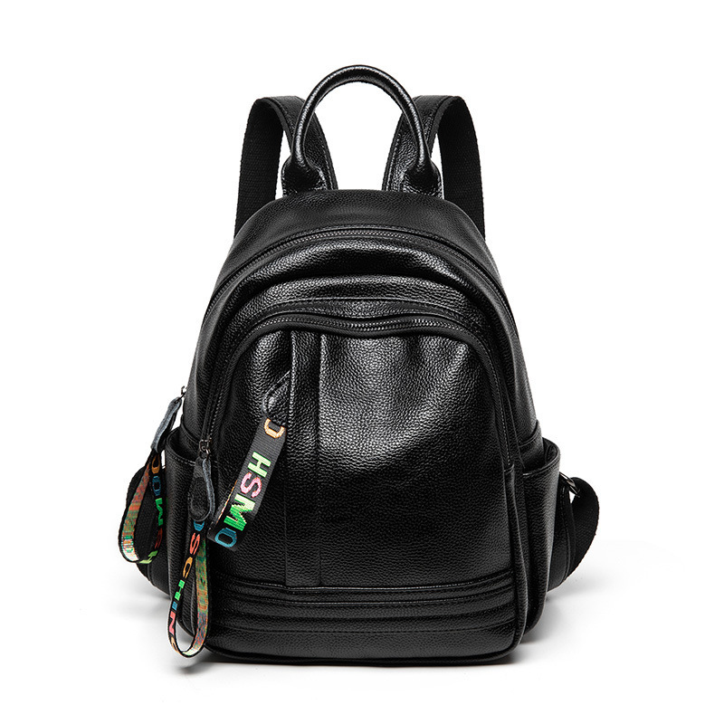 Shoulder 2022 new Korean version trendy versatile fashion cowhide women's casual travel bag soft leather backpack