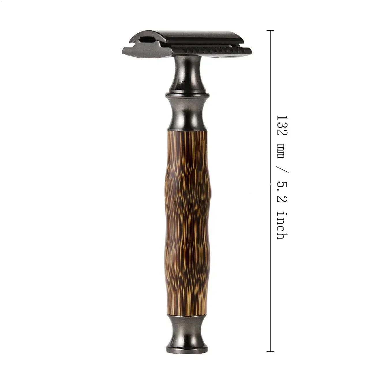 Double Edge Classic Mens Shaving Mild Hair Removal Facial Hair Shaver Tools Adjustable Manual Safety Razor Bamboo Face Razors 241230