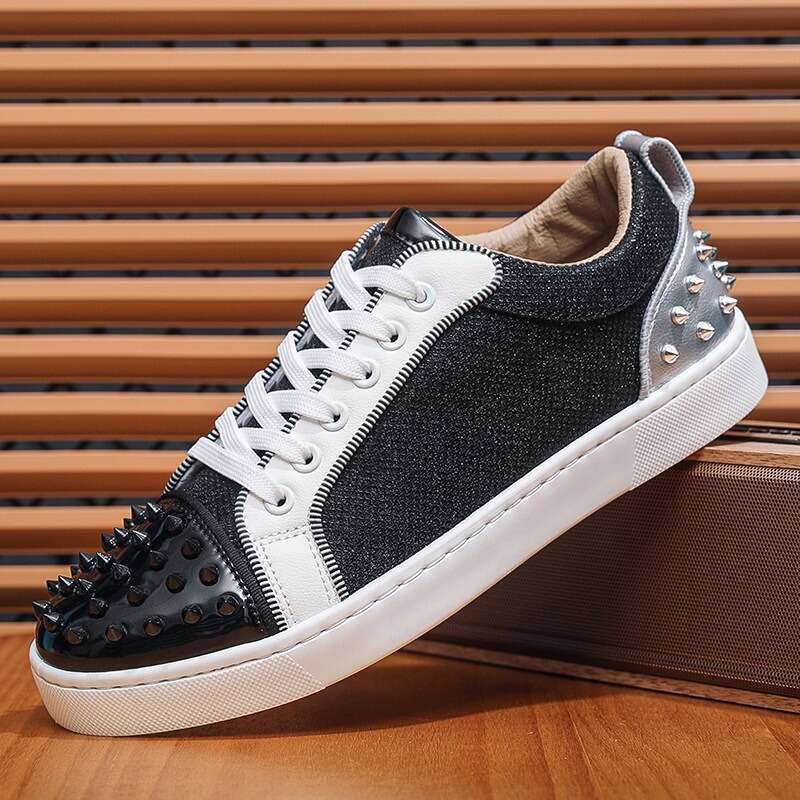 Outdoor Running Sneakers Male Fashion Sports Rivet Men Shoes Hard-Wearing Fiess Sneaker Breathable Sewing Tr ainers Casual Shoe