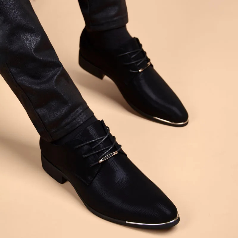 Business Men Leather Shoes Fashion Formal Dress Shoes Men Breathable Pointed Toe Office Wedding Shoes Flats chaussure homme 241231