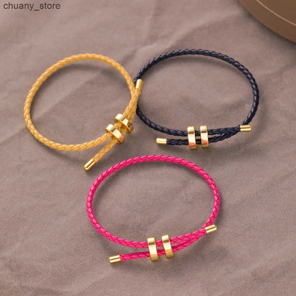 Chain 1 piece of adjustable woven eight character buckle leather suitable for wholesale of accessories for couples women bracelets and jewelry product